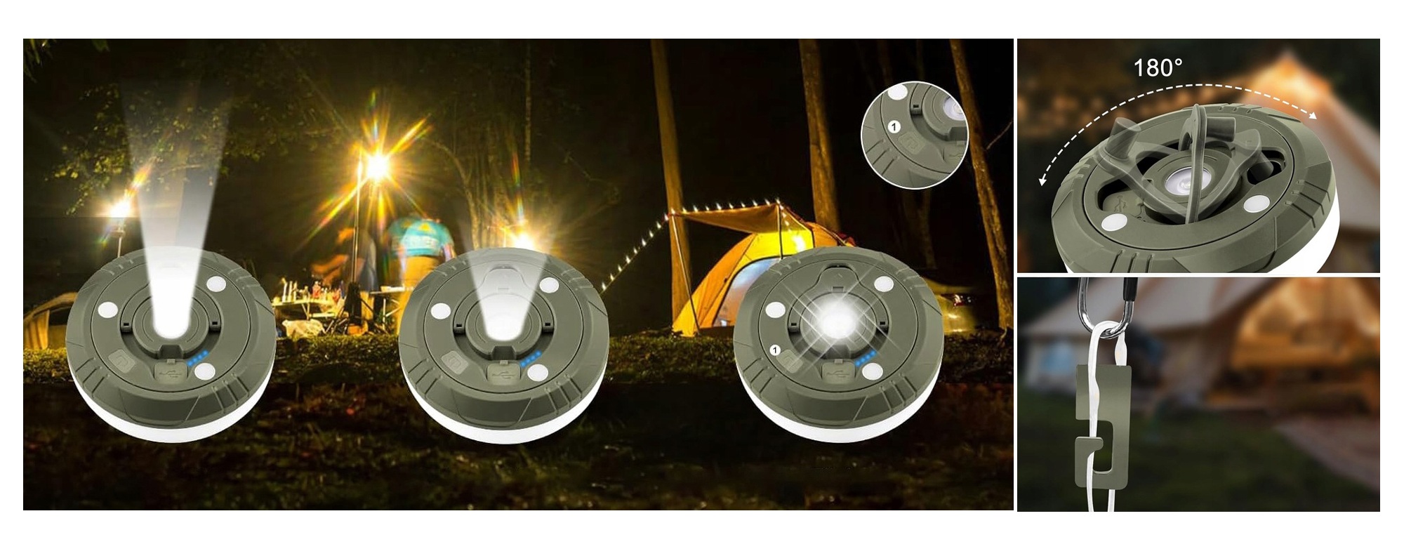 Lampa LED Newell CampBlaze ze sznurem świetlnym